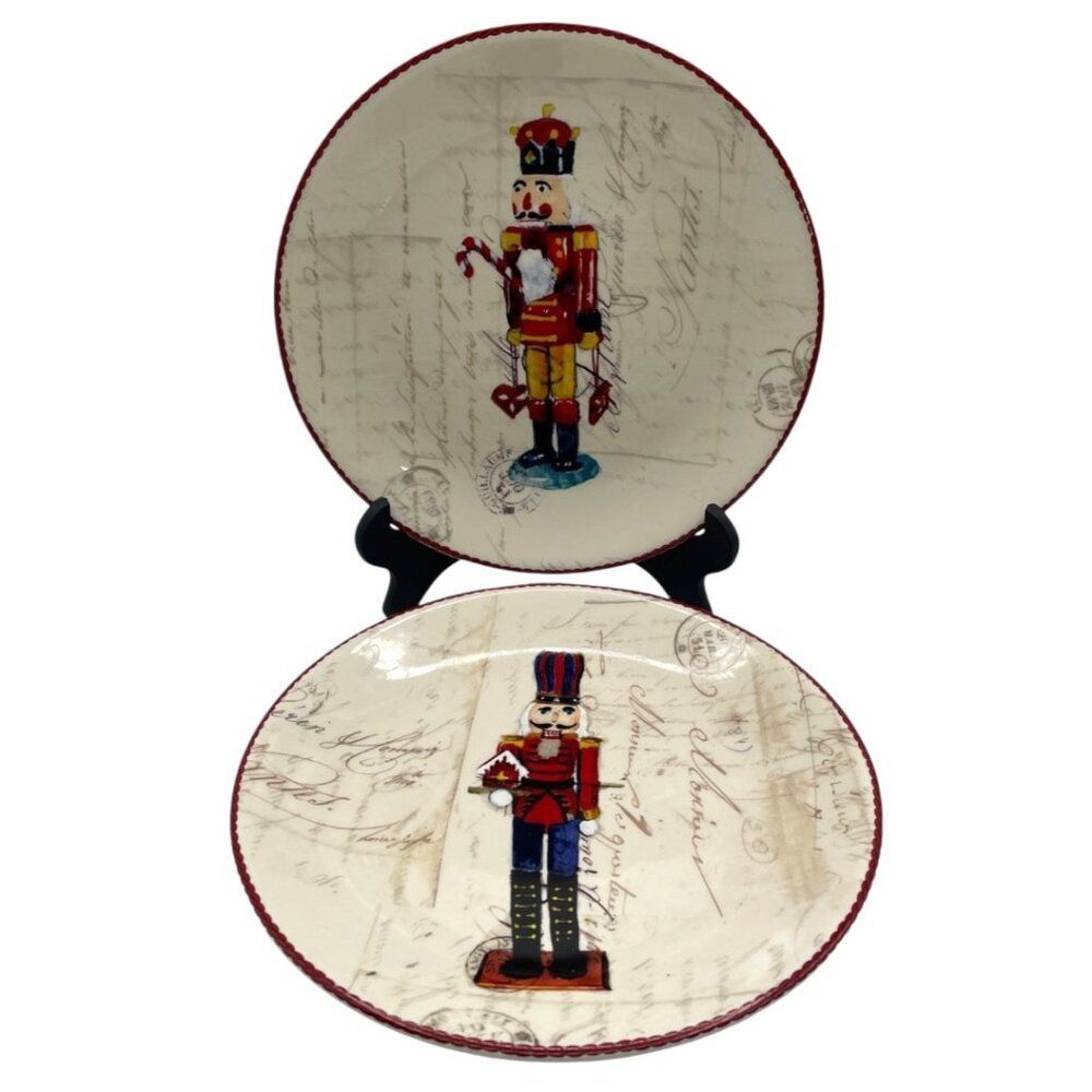 2 Williams Sonoma Nutcracker Salad Plate 8 1/2" Retired